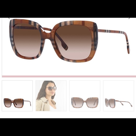 BURBERRY SQUARE CLASSIC ICONIC CHECK SUNGLASSES - Picture 7 of 16